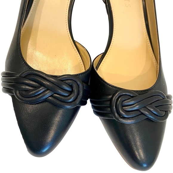 Talbots Laney D'Orsay Wedge Black Knot Shoes Career Office Size 7.5 - Picture 6 of 14